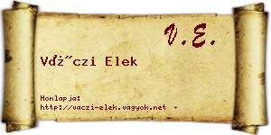 Váczi Elek névjegykártya