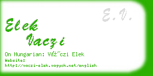 elek vaczi business card